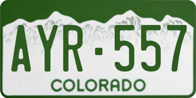 CO license plate AYR557