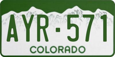 CO license plate AYR571