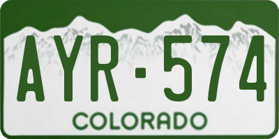 CO license plate AYR574