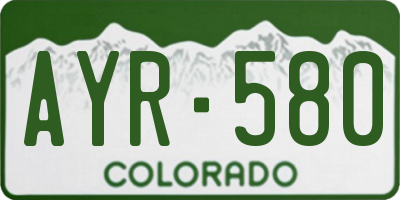 CO license plate AYR580