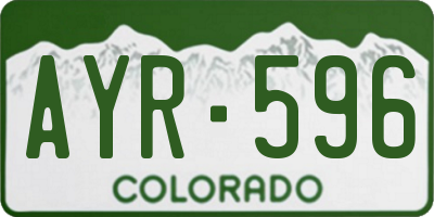 CO license plate AYR596