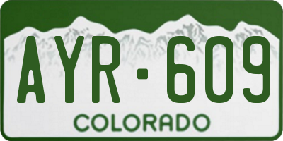 CO license plate AYR609