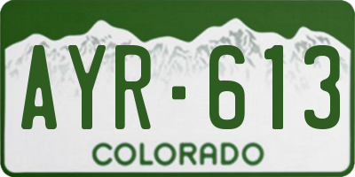 CO license plate AYR613