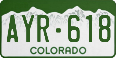 CO license plate AYR618