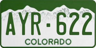 CO license plate AYR622