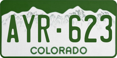 CO license plate AYR623