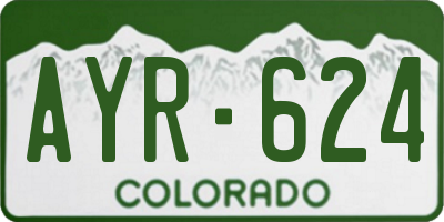 CO license plate AYR624