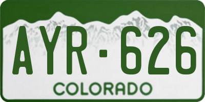 CO license plate AYR626