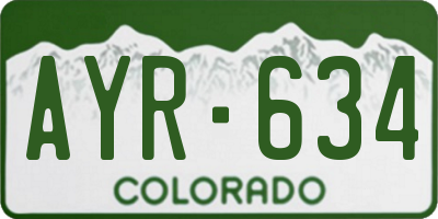 CO license plate AYR634