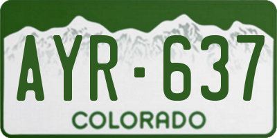 CO license plate AYR637