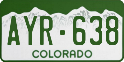 CO license plate AYR638