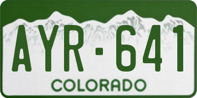 CO license plate AYR641