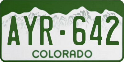 CO license plate AYR642