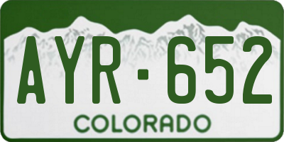 CO license plate AYR652