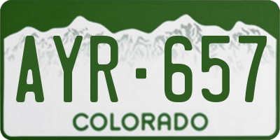CO license plate AYR657