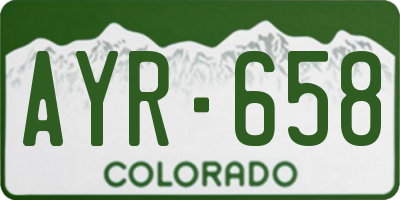 CO license plate AYR658