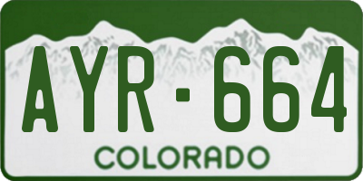CO license plate AYR664