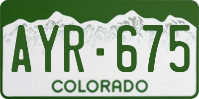 CO license plate AYR675