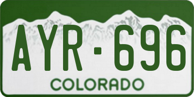 CO license plate AYR696