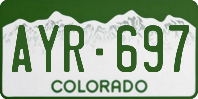 CO license plate AYR697