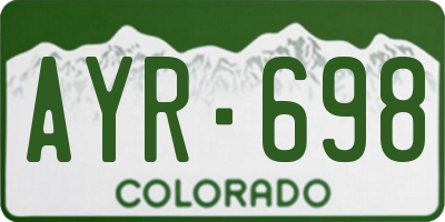 CO license plate AYR698