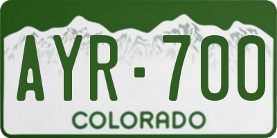 CO license plate AYR700