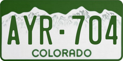 CO license plate AYR704