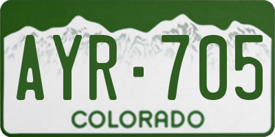 CO license plate AYR705