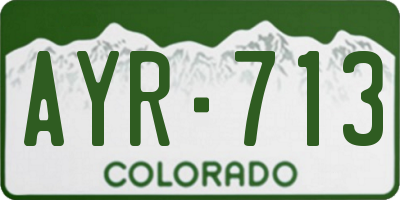 CO license plate AYR713