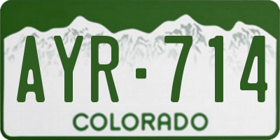 CO license plate AYR714