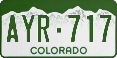 CO license plate AYR717