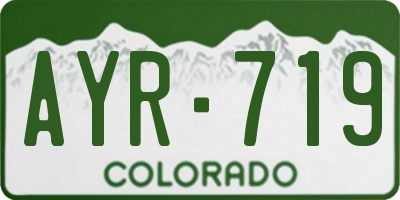 CO license plate AYR719
