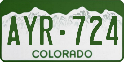 CO license plate AYR724