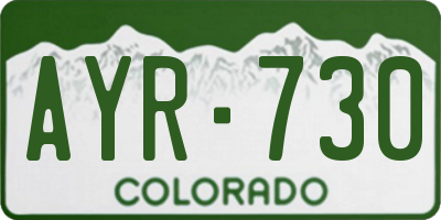 CO license plate AYR730