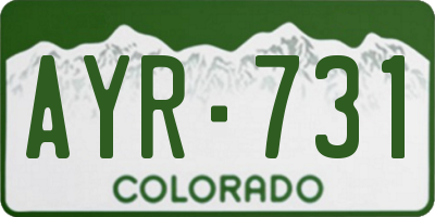 CO license plate AYR731