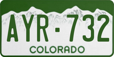 CO license plate AYR732