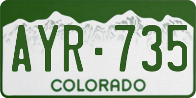 CO license plate AYR735