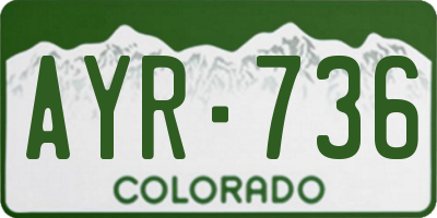 CO license plate AYR736