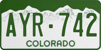 CO license plate AYR742