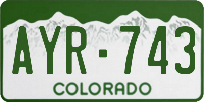CO license plate AYR743