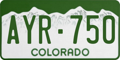 CO license plate AYR750