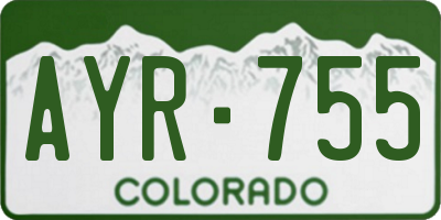 CO license plate AYR755