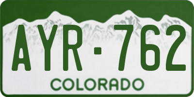 CO license plate AYR762