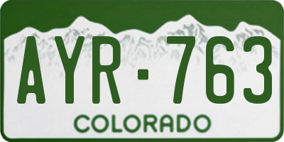 CO license plate AYR763