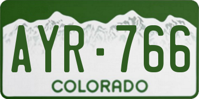 CO license plate AYR766