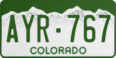 CO license plate AYR767