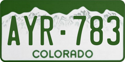 CO license plate AYR783