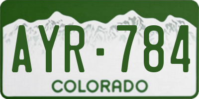 CO license plate AYR784