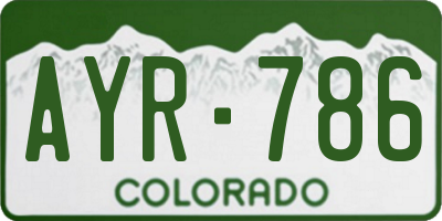 CO license plate AYR786