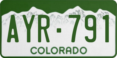 CO license plate AYR791